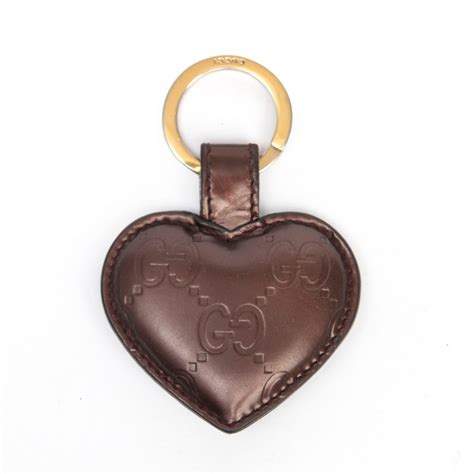 gucci leather heart keychain|Gucci keychain.